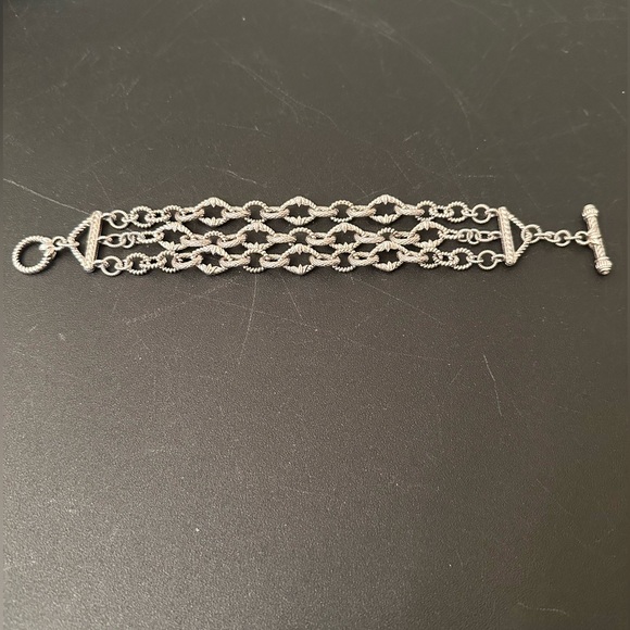 Judith Ripke sterling silver/Cz three row bracelet - Picture 6 of 11